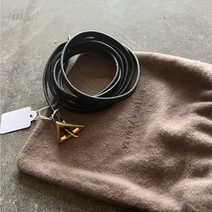 Bottega Veneta black skinny belt